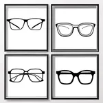 large squared black-framed glasses image